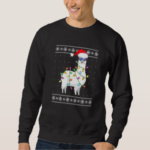 Alpaca Santa Lights Christmas  Ugly Christmas Swea Sweatshirt