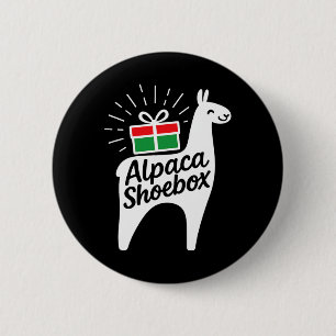 Alpaca Shoebox Christmas Child Giving  6 Cm Round Badge
