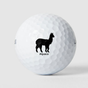 Alpaca Silhouette - Black Animal Golf Balls
