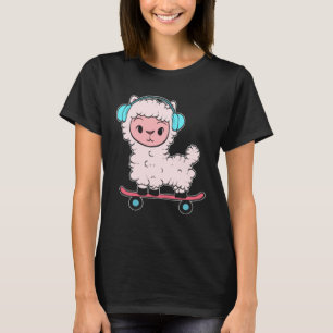Alpaca Skateboard Skateboard Enthusiast T-Shirt