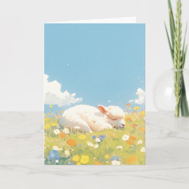 Alpaca Sleeping Meadow Card (Front)