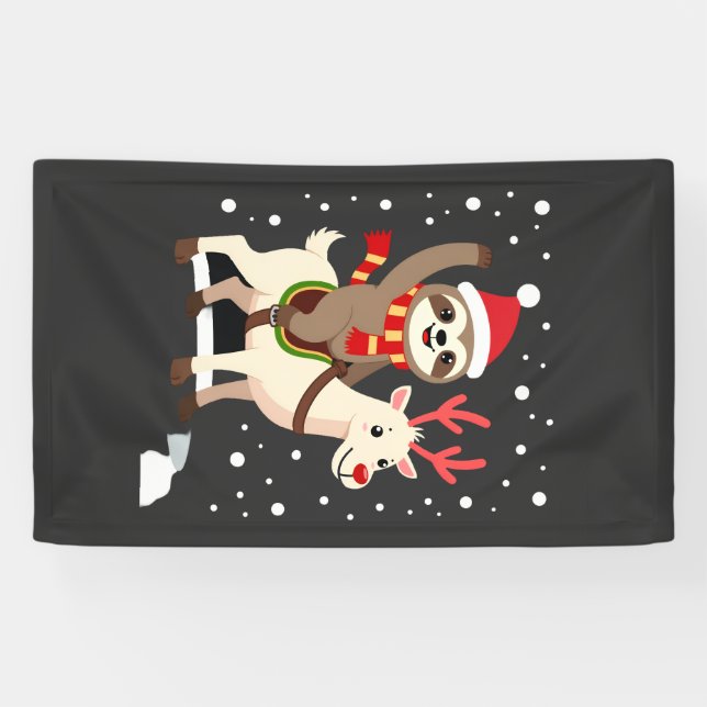 Alpaca Sloth Christmas (1) Banner (Horizontal)