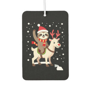 Alpaca Sloth Christmas (1) Car Air Freshener