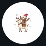 Alpaca Sloth Christmas (1) Classic Round Sticker<br><div class="desc">Alpaca Sloth Christmas (1)</div>