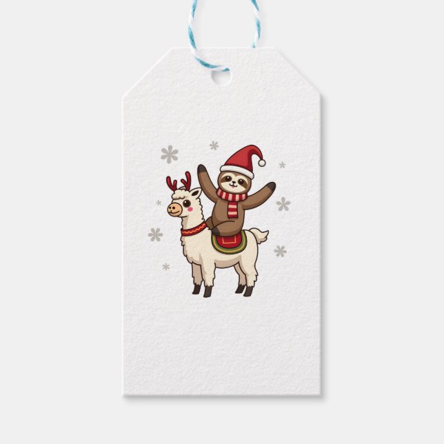 Alpaca Sloth Christmas (1) Gift Tags (Front)