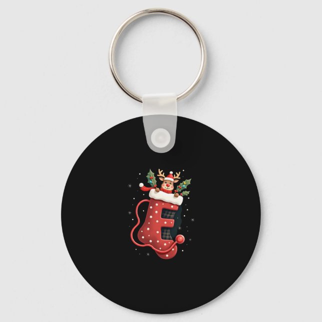 Alpaca Sloth Christmas (1) Key Ring (Front)