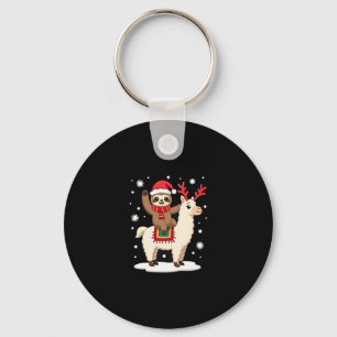 Alpaca Sloth Christmas (1) Key Ring