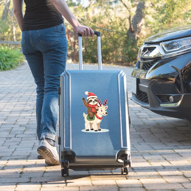 Alpaca Sloth Christmas (2) (Suitcase Insitu)