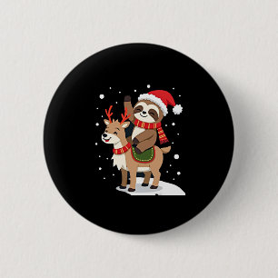 Alpaca Sloth Christmas (2) 6 Cm Round Badge