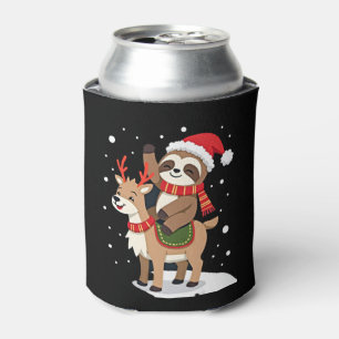 Alpaca Sloth Christmas (2) Can Cooler