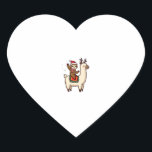 Alpaca Sloth Christmas (2) Heart Sticker<br><div class="desc">Alpaca Sloth Christmas (2)</div>