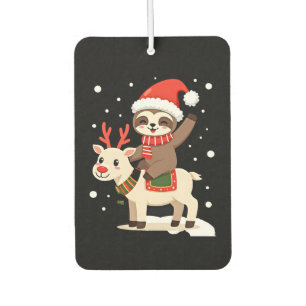 Alpaca Sloth Christmas (3) Car Air Freshener