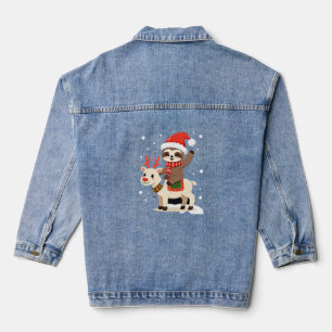 Alpaca Sloth Christmas (3) Denim Jacket