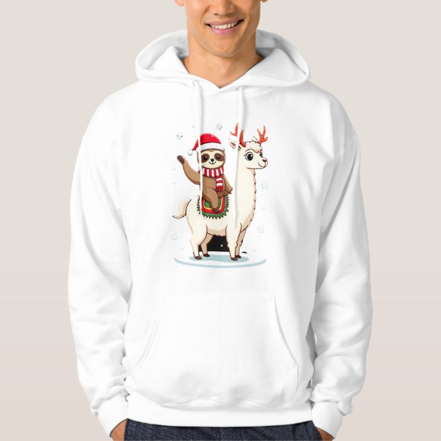 Alpaca Sloth Christmas (3) Hoodie (Front)