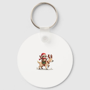 Alpaca Sloth Christmas (3) Key Ring