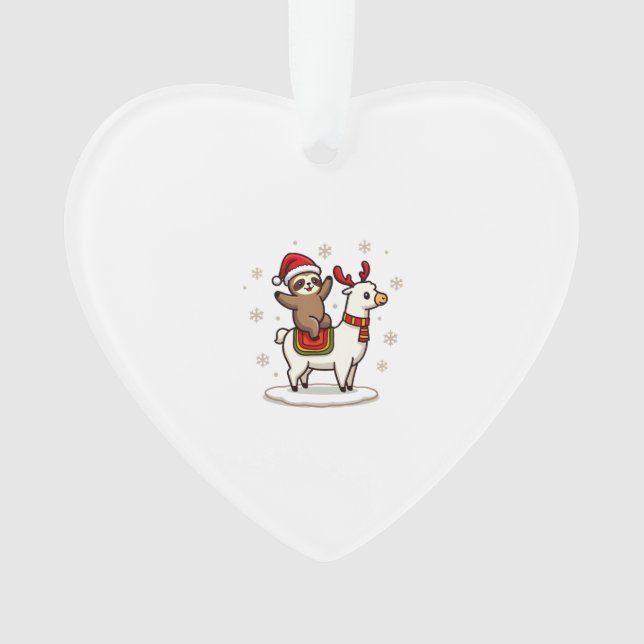 Alpaca Sloth Christmas (3) Ornament (Front)