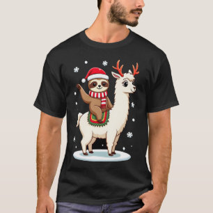 Alpaca Sloth Christmas (3) T-Shirt
