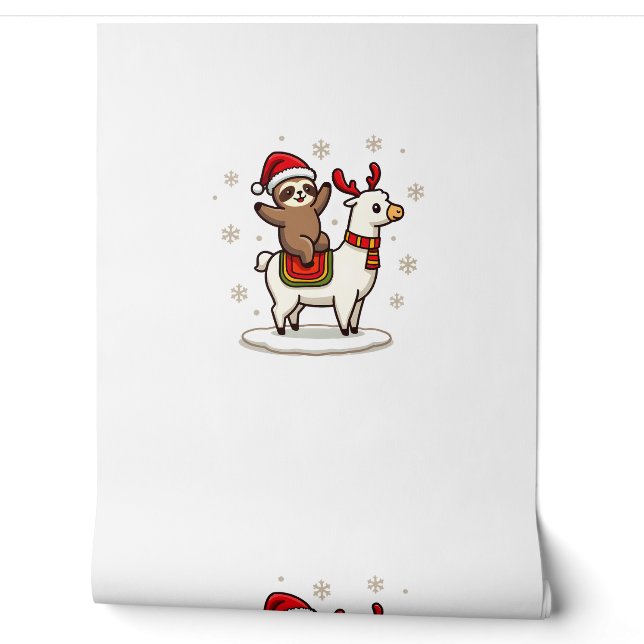 Alpaca Sloth Christmas (3) Wallpaper (Unrolling)