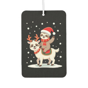 Alpaca Sloth Christmas (4) Car Air Freshener
