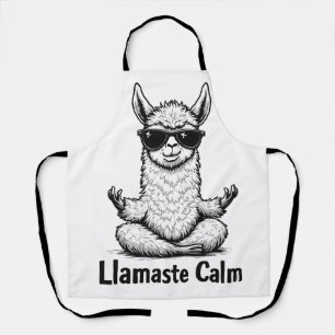 Alpaca Stay Calm Llamaste LLama Yoga Funny  Apron