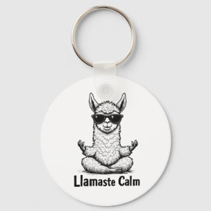 Alpaca Stay Calm Llamaste LLama Yoga Funny Key Ring