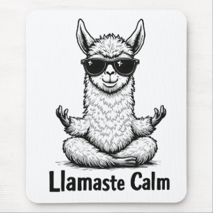 Alpaca Stay Calm Llamaste LLama Yoga Funny Mouse Pad