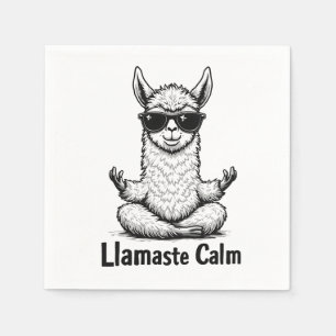 Alpaca Stay Calm Llamaste LLama Yoga Funny Napkin