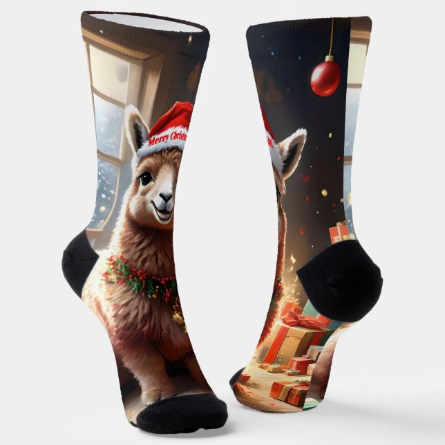"Alpaca the Presents: A Christmas Tale" Socks (Angled)