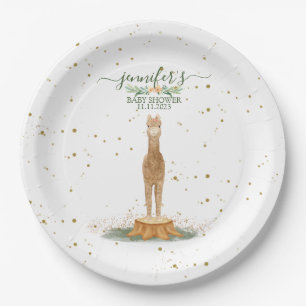 Alpaca Theme Baby Shower Kids Birthday Paper Plate