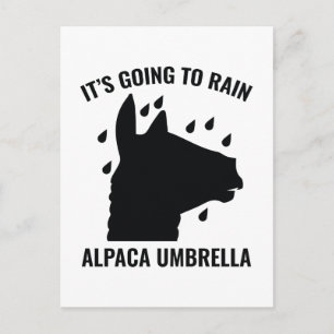 Alpaca Umbrella Postcard