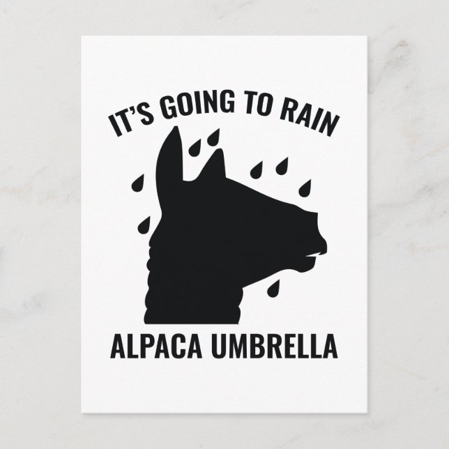 Alpaca Umbrella Postcard (Front)