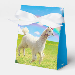 Alpaca Unicorn Under Rainbow Sky Favour Box