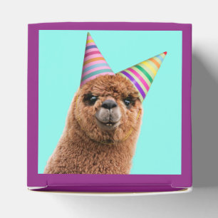 Alpaca Wearing Party Hats Favour Box