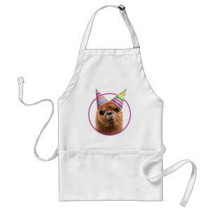 Alpaca Wearing Party Hats Standard Apron