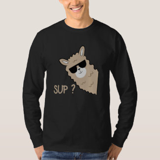Alpaca with glasses  saying llama T-Shirt