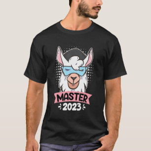 Alpaca with master hat master graduation 2023 T-Shirt