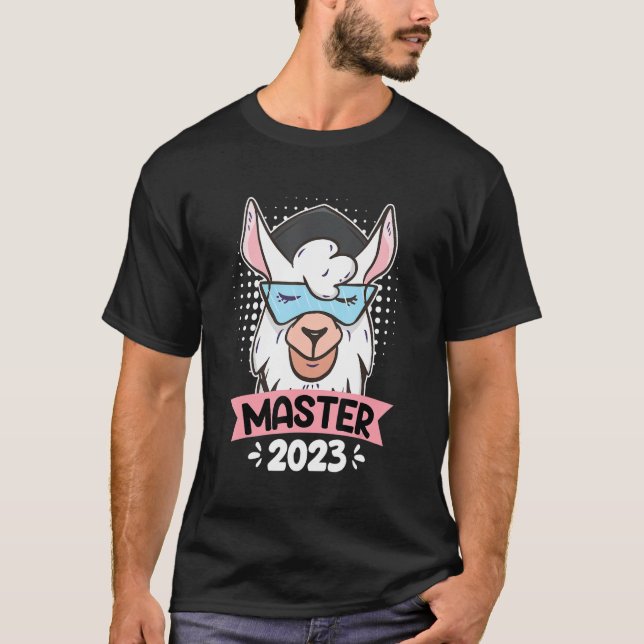 Alpaca with master hat master graduation 2023 T-Shirt (Front)