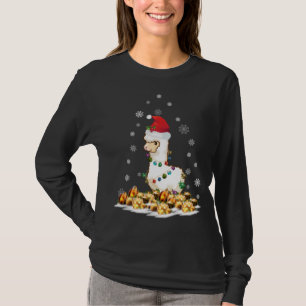 Alpaca With Santa Hat Christmas Alpaca T-Shirt