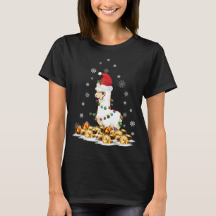 Alpaca With Santa Hat Christmas Alpaca T-Shirt