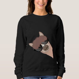 Alpaca With Sunglasses  Cool Llama Outfit Sweatshirt