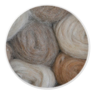 Alpaca Wool Ceramic Knob