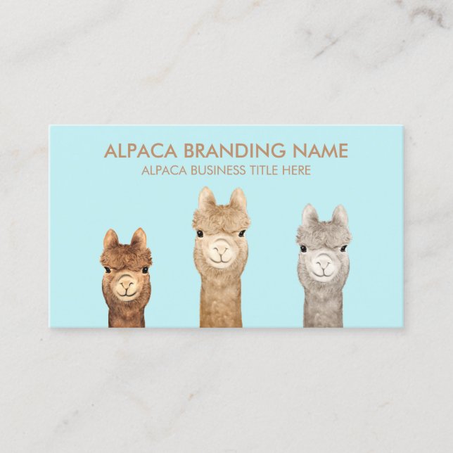 Alpaca Wool Farm Business Card (Front)