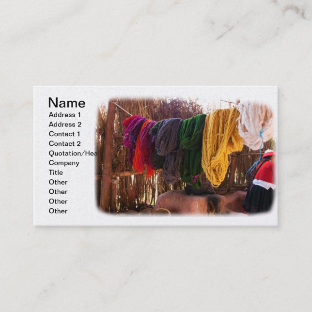 Alpaca Wool - Peru Business Card (Front)