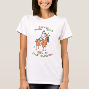 Alpaca Your Bags Let's Go Rock Climbing Unicorn T-Shirt