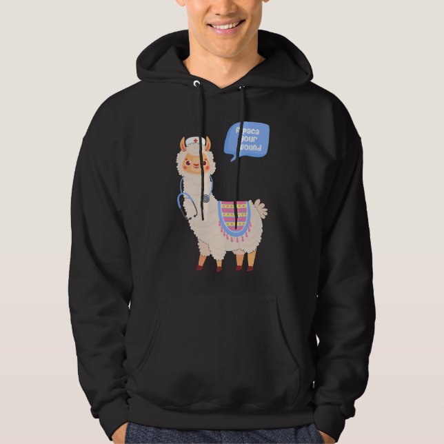 Alpaca Your Wound Cute Llama Wound Care Nurse Gift Hoodie (Front)