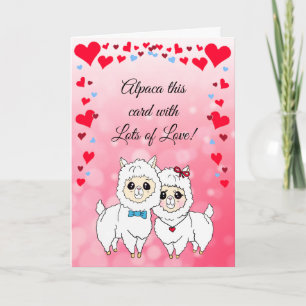 Alpacas and  LLamas Funny Valentine's Day Card
