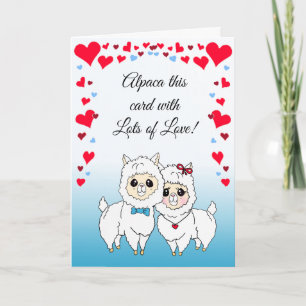 Alpacas and LLamas Funny Valentine's Day Card