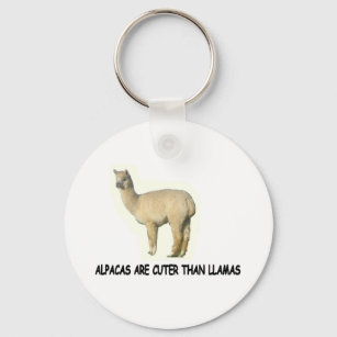 Alpacas are cuter than llamas key ring