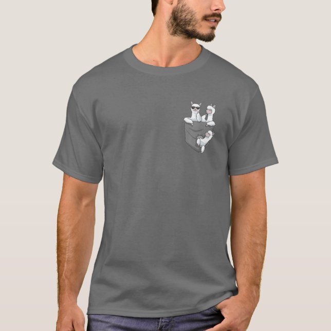 Alpacas In The Pocket Funny Alpaca T-Shirt (Front)