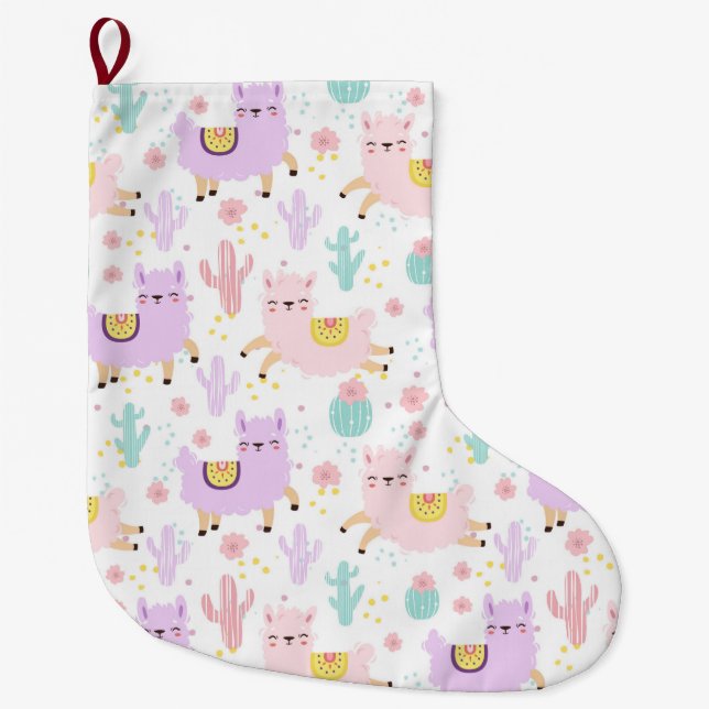 Alpacas/Llamas Large Christmas Stocking (Front)